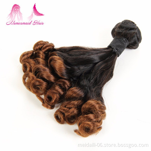 Human Hair Brazilian Wholesale Fumi Style Weave Bundles, 2 Ton Color Ombre Hair Extension Bundles
